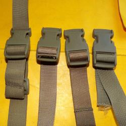 LOT DE 4 BOUCLES AVEC CLIP POUR REPARATION MATERIEL DIVERS ( sac , musette , gilet .....) , BON ETAT