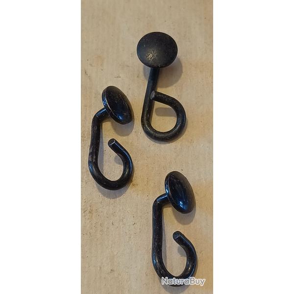 3 crochets - anneaux - pour brellage fran�ais