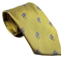 Cravate dor&eacute;e motif sanglier - Made in France