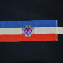 BRASSARD VOLONTAIRES NATIONAUX-COLONEL LAROQUE (CROIX DE FEU)-NATIONALISME 1930