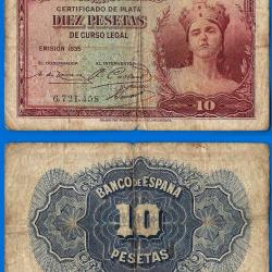 Espagne 10 Pesetas 1935 Europe Billet Peseta