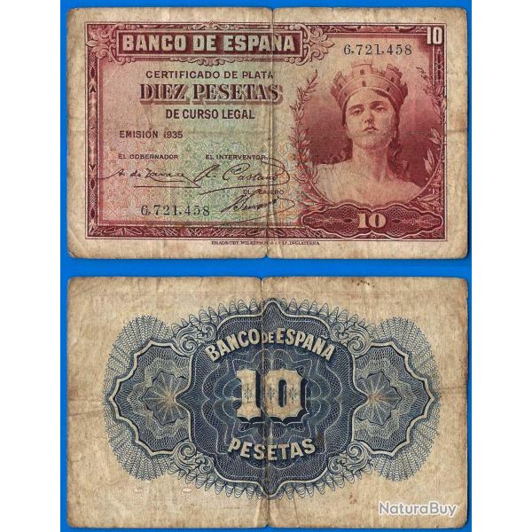 Espagne 10 Pesetas 1935 Europe Billet Peseta