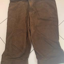 Pantalon court en cuir knickers marron