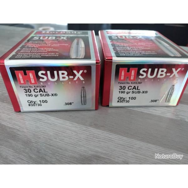 Hornady sub X cal 30 190gr