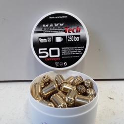 x50 balles a blanc pour revolver cal.9mm RK defense