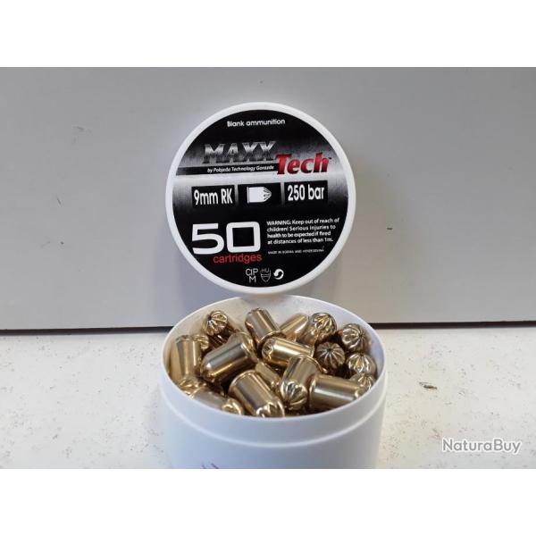 x50 balles a blanc pour revolver cal.9mm RK defense
