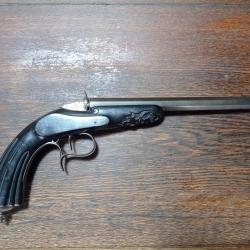 Pistolet de salon type Flobert - cartouche annulaire 6 mm ou .22 short - TBE