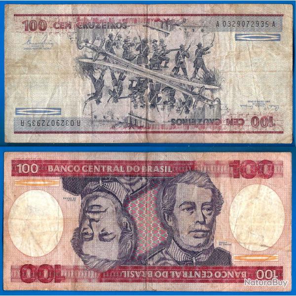 Bresil 100 Cruzeiros 1981 Sign 20 Billet