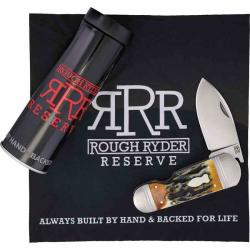 Couteau Rough Ryder Reserve Ghostfish Lame Acier D2 Satin Manche Stag Bone Slip Joint RRR040CB