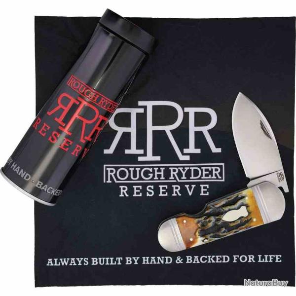 Couteau Rough Ryder Reserve Ghostfish Lame Acier D2 Satin Manche Stag Bone Slip Joint RRR040CB