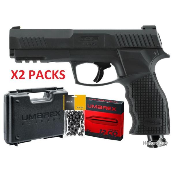 VENTE FLASH !!! - X2 PACKS PRET A TIRER T4E TP50 GEN.2 CAL 50 - 13 J (100 BILLES, 5 CO2, MALLETTE)