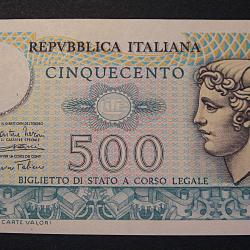 Italie, billet de 500 lires 1974 (Mercure) ttb