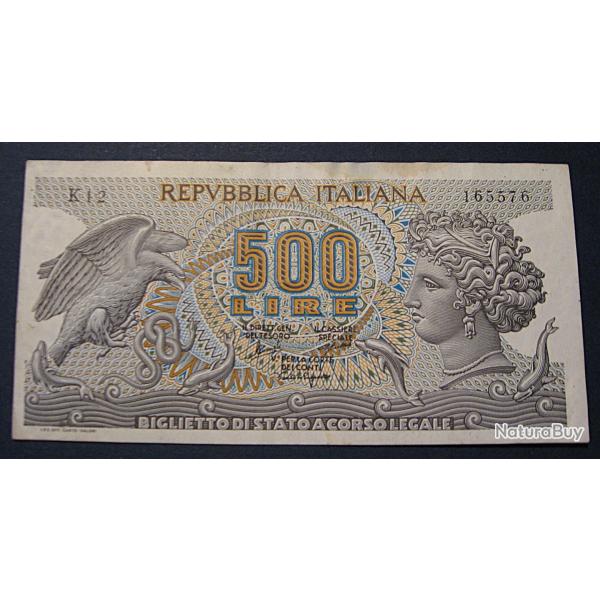 Italie, billet de 500 lires 1966 A banconeta   ttb
