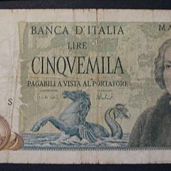 Italie, billet de 5000 lires  rare 1973  tb