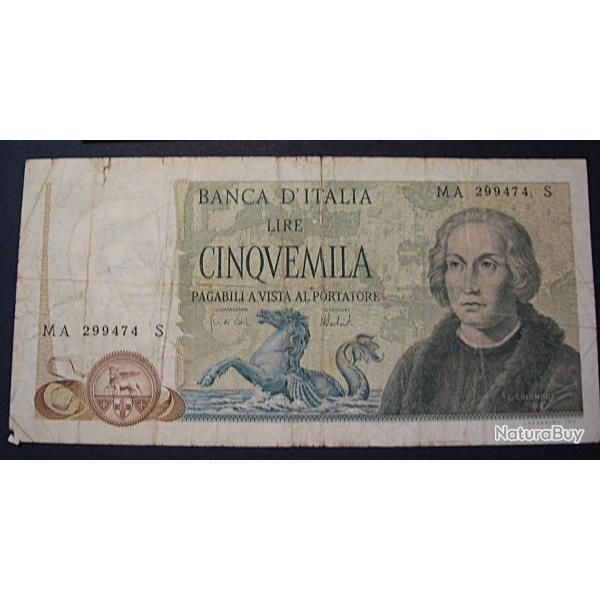 Italie, billet de 5000 lires  rare 1973  tb