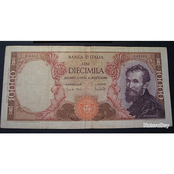 Italie, billet de 10000 lires (Michel Angelo) rare 1962 ttb