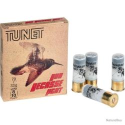 Cartouches TUNET duo b&eacute;casse light calibre 12/70 bourre demi-jupe 33g n&deg;8/10 durci x10