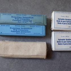 Lot de pansements pour compl&eacute;ter trousse de secours arm&eacute;e suisse