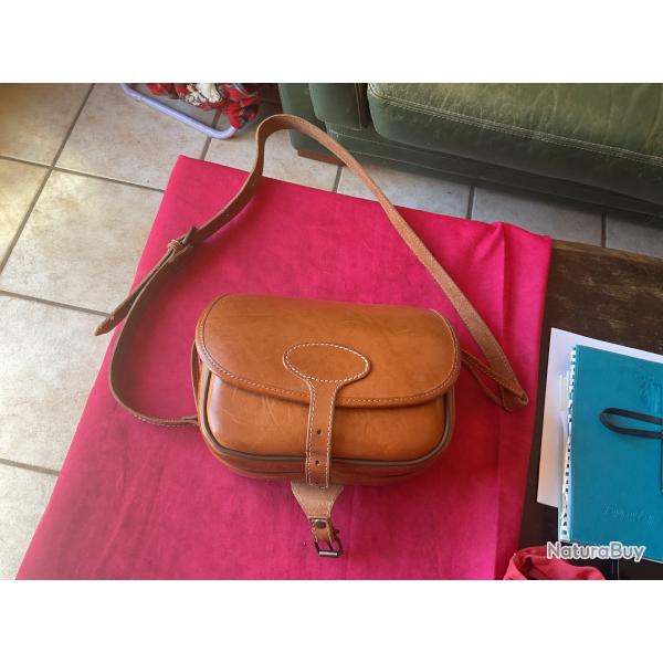 Sacoche en cuir de marque Fritzmann pour cartouches et autres, pas de prix de r�serve