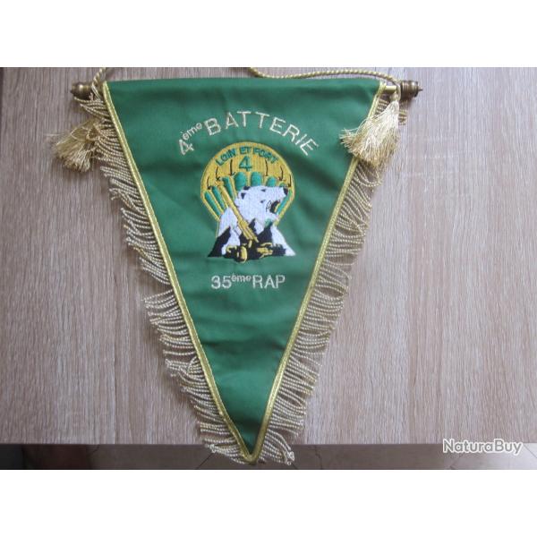 GRAND FANION MILITAIRE 4E BATTERIE DU 35 RAP ARTILLERIE PARACHUTISTE TARBES