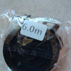 Longe noire de 6 m&egrave;tres avec mousqueton largeur de sangle 20mm NEUVE