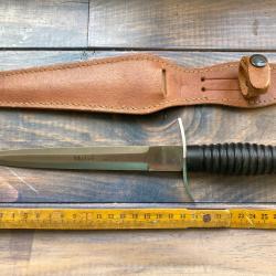 ANCIEN COUTEAU POIGNARD MUELA (ESPAGNE) TYPE DAGUE COMBAT LANCER FAIRBAIN