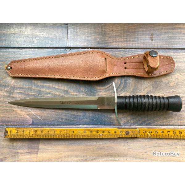 ANCIEN COUTEAU POIGNARD MUELA (ESPAGNE) TYPE DAGUE COMBAT LANCER FAIRBAIN