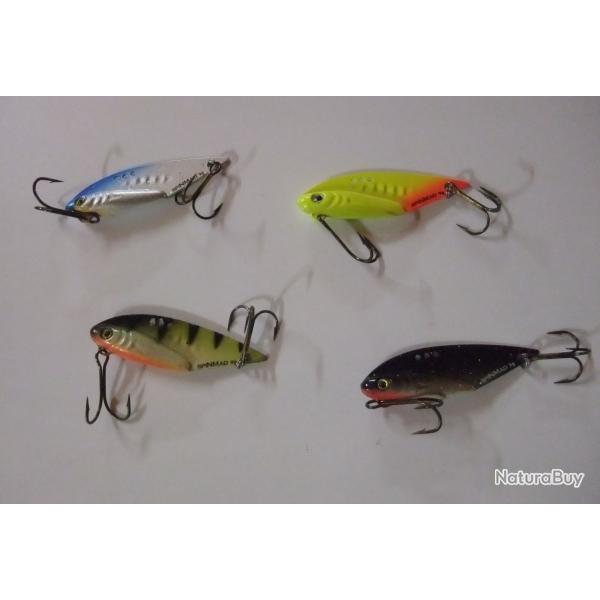 Lot de 4 lames vibrantes ou lipless pour la p�che des carnassiers