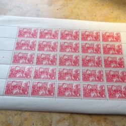 1 planche timbres 4+6 mod&egrave;le plus rare Philippe P&eacute;tain Mar&eacute;chal FRANCE chef Etat Fran&ccedil;ais Vichy ww2