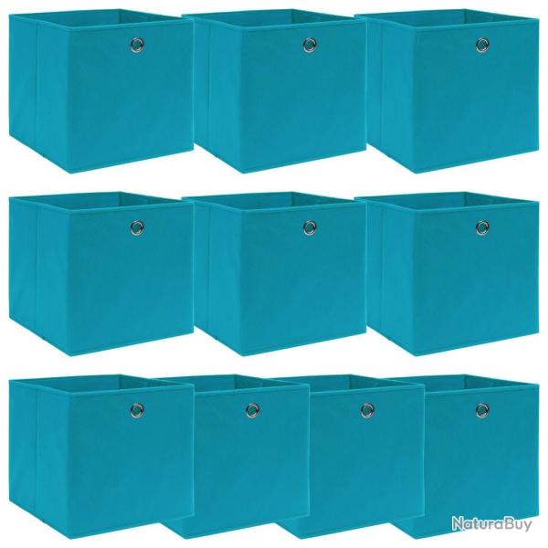 Bo�tes de rangement 10 pcs Bleu azur� 32x32x32 cm Tissu