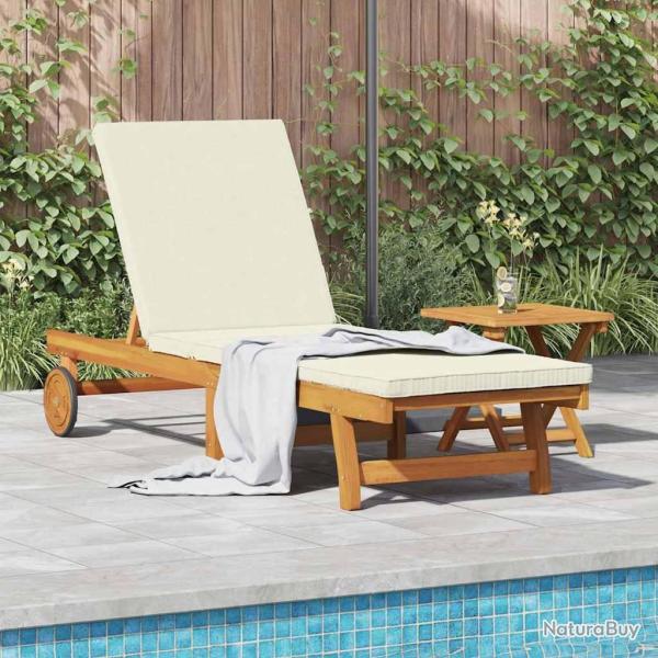 Transat Marron et Cr�me 199 x 63 x 85 cm Bois d'Acacia Massif