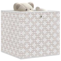 Bo&icirc;tes de rangement pliables 10 pcs cr&egrave;me tissu intiss&eacute;