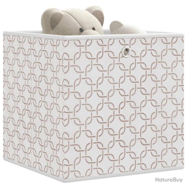 Bo�tes de rangement pliables 10 pcs cr�me tissu intiss�