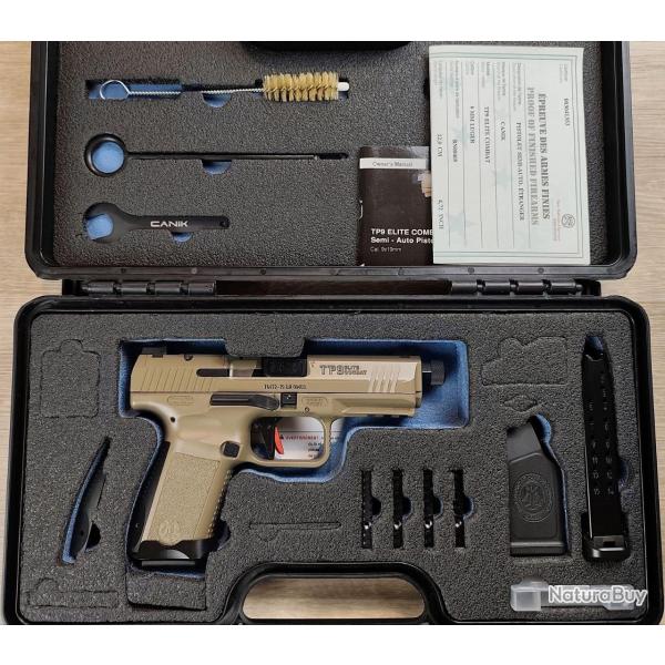 Pistolet CANIK TP9 Elite Combat TAN - Cal. 9x19 - Mallette d'origine avec accessoires (Occasion)
