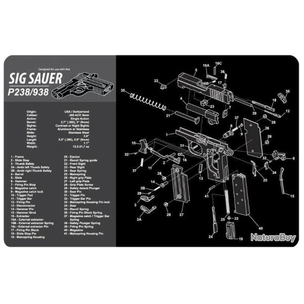 Tapis de nettoyage SIG SAUER P238/938 (1)