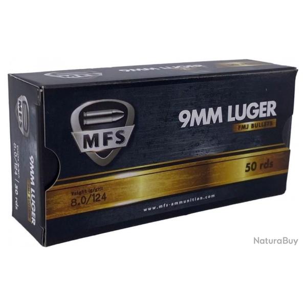 50 Munitions MFS Cal9x19 8G 124 Grs FMJ