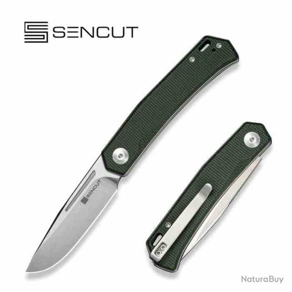 Couteau Sencut Braxx Lame Clip Point Acier D2 Manche Micarta Vert Slip Joint S250892