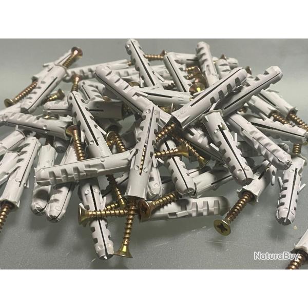 50 chevilles nylon 10 mm