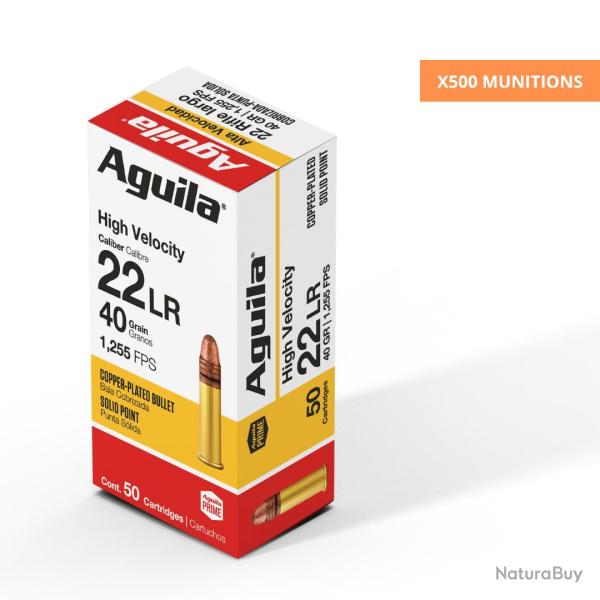 BOITE DE .22LR HIGH VELOCITY SP 40 GR X500 - AGUILA