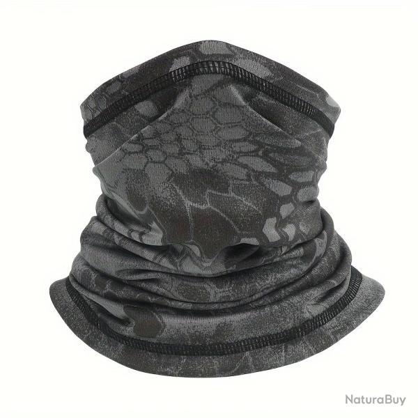 Cache-Cou Camouflage Python Noir Unisexe Respirant Polyester