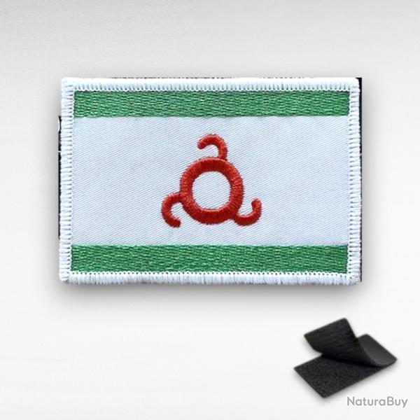 �cusson Drapeau Ingouchie Russie Patch Brod� Tactique 8x5,5cm Scratch Neuf