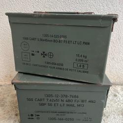 Lot de deux caisses &agrave; munitions vides