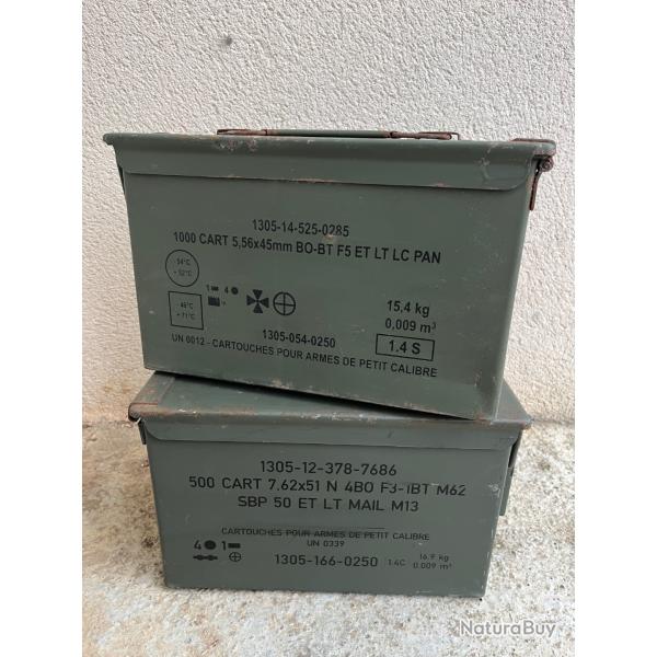 Lot de deux caisses � munitions vides