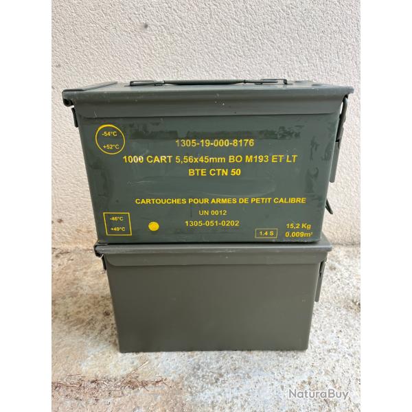 Lot de deux caisses � munitions vides vertes
