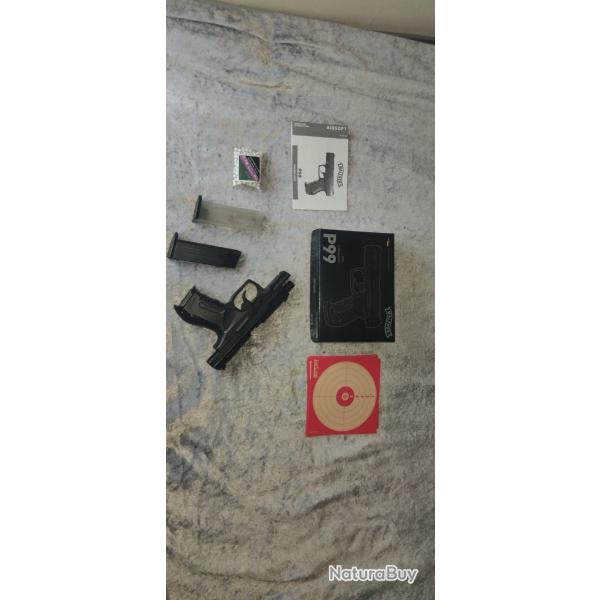 Walther P99 - Spring - 2 chargeurs - Billes - Cibles