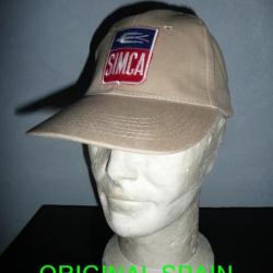 Casquette beige SIMCA ( RALLYE 2 TALBOT 1000 c&ocirc;te circuit VHC VHRS RACING )