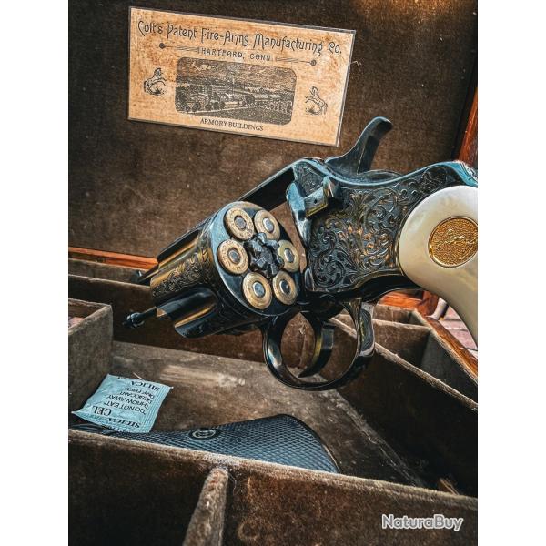 Sublime COLT 1894 DA � .41 Long Colt � Gravures exceptionnelles � Coffret complet