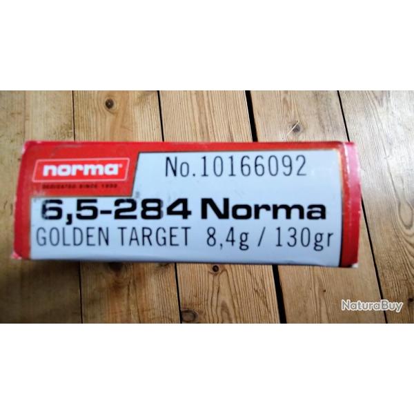 6.5-284 Norma golden target 130gr - boite 20