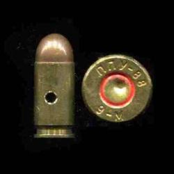 9 x 18 Makarov - Yougoslavie - &eacute;tui laiton -  joint rouge - marquage : nny ann&eacute;e 9-M