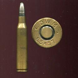 6.5 x 57 MAUSER - marque : DWM  6.5 x 57 - courte balle nickel &agrave; d&eacute;crochement pte pomb